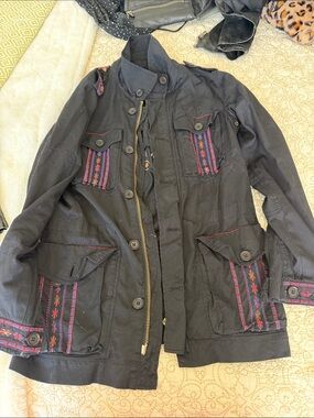 Black Embroidered Utility Jacket